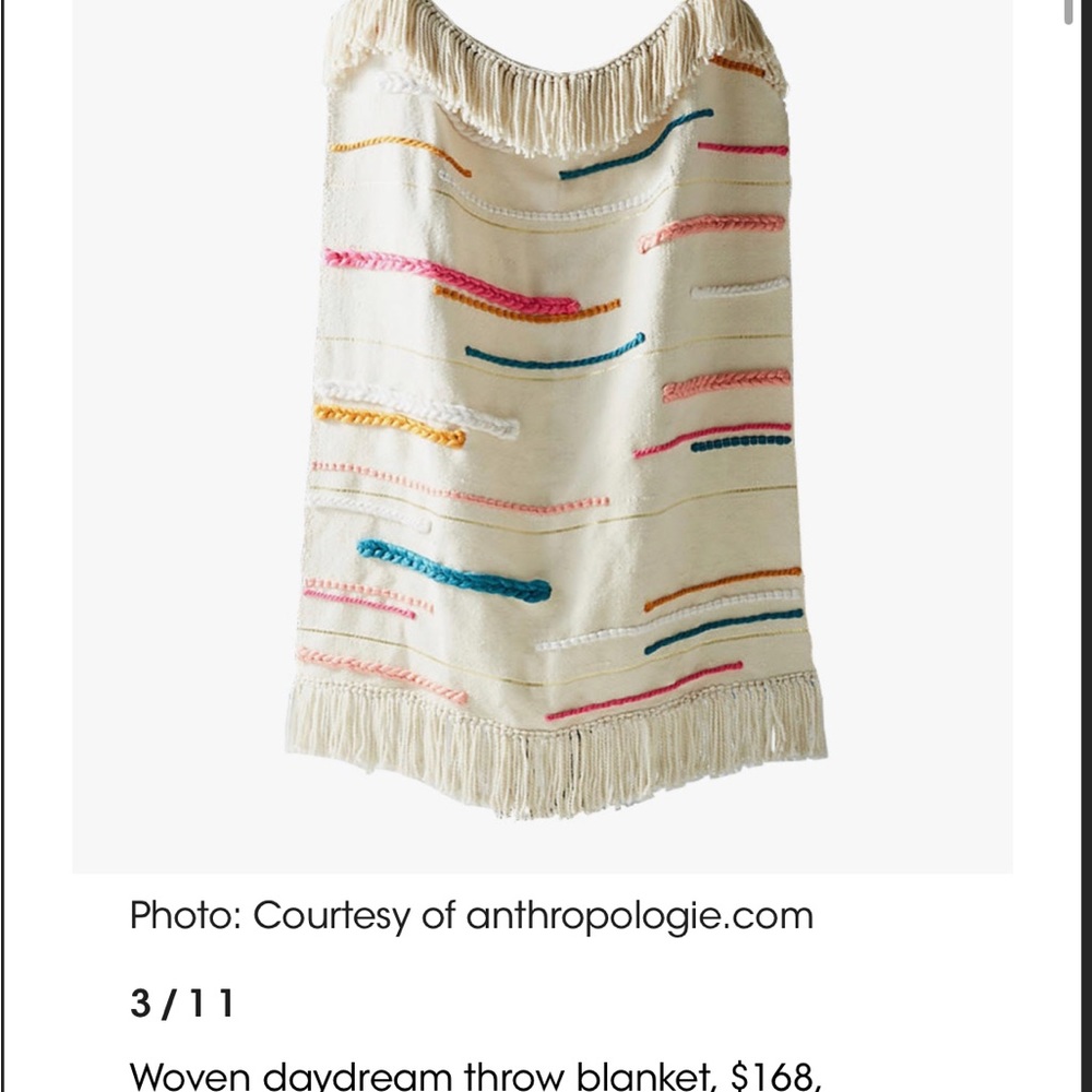 Anthropology woven daydream striped blanket
